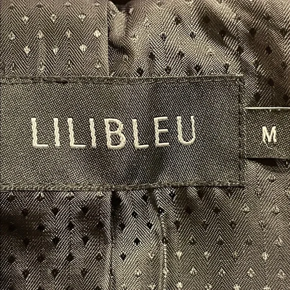 LILIBLEU Black Rosette Belted Jacket Coquette Goth Romantic Peplum Coat - Picture 6 of 7